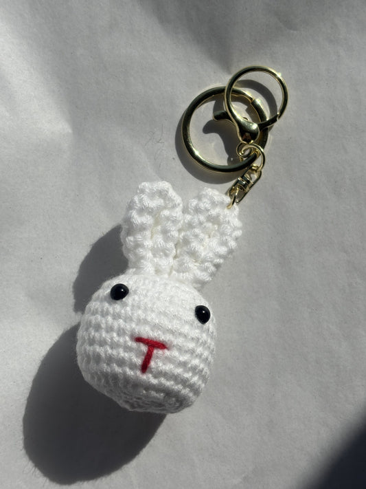 Crochet Keychain | Snow Bunny