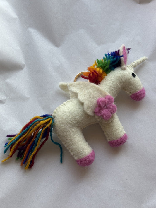Felt Keychain | Rainbow Pegasus
