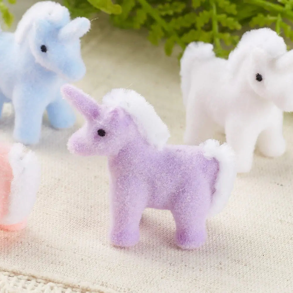 Flocked Multi Color Mini Unicorns