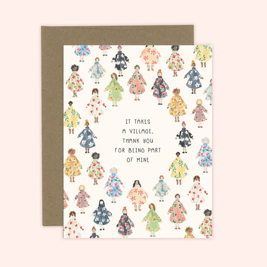 It Takes a Village Card | Thank You Card | Kraft