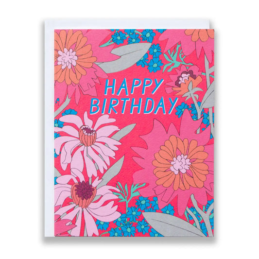 Vintage Floral Birthday Flowers Note Card