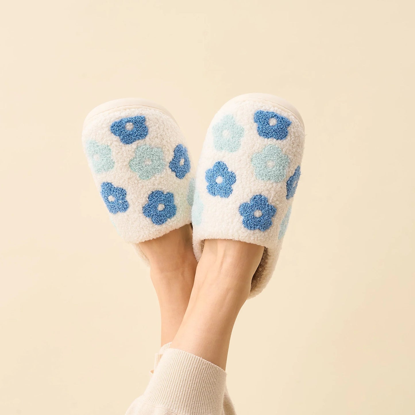 Floral Fuzzy Slippers