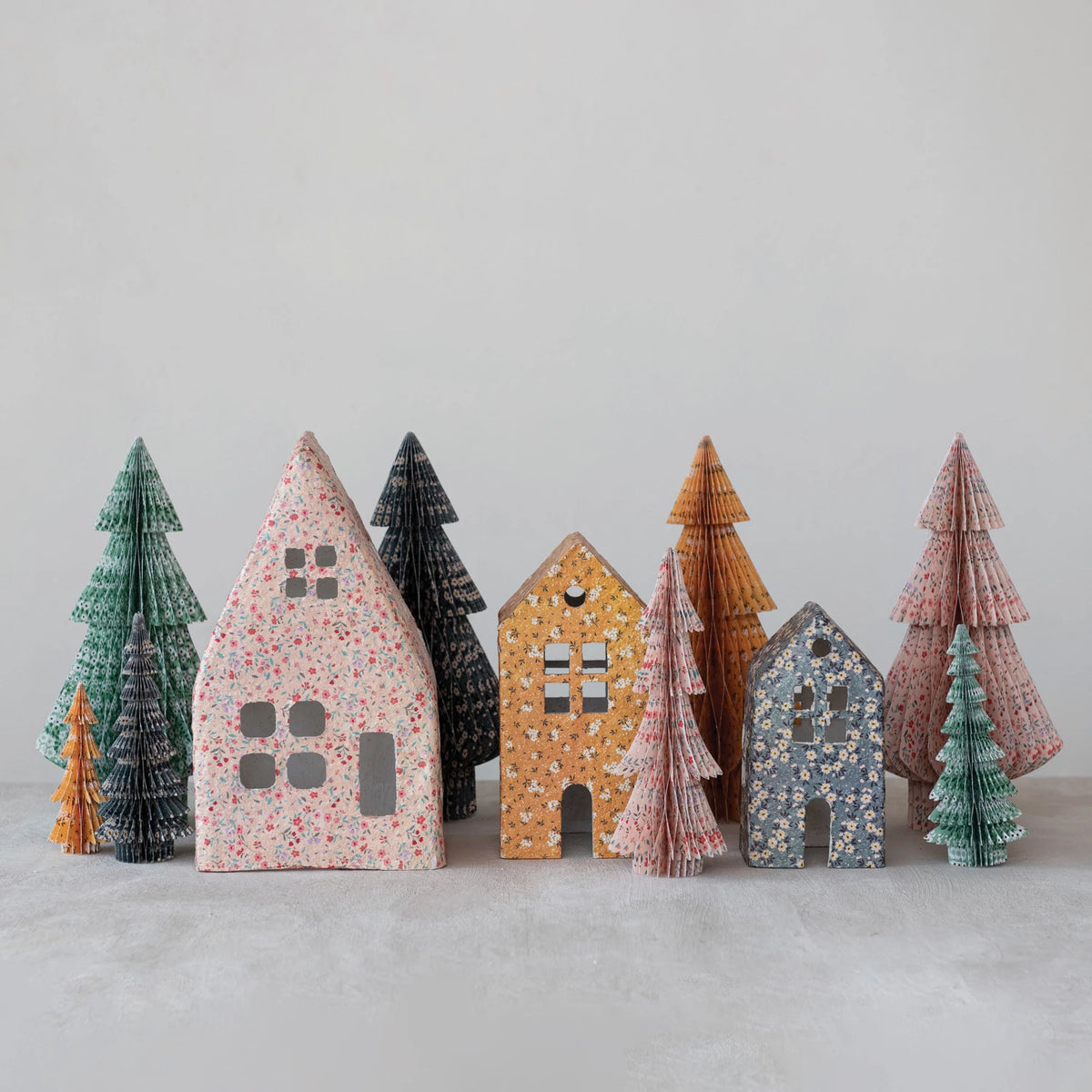 Collapsable Paper Tree Handmade Recycled Paper Folding Honeycomb Trees – Silla Designs