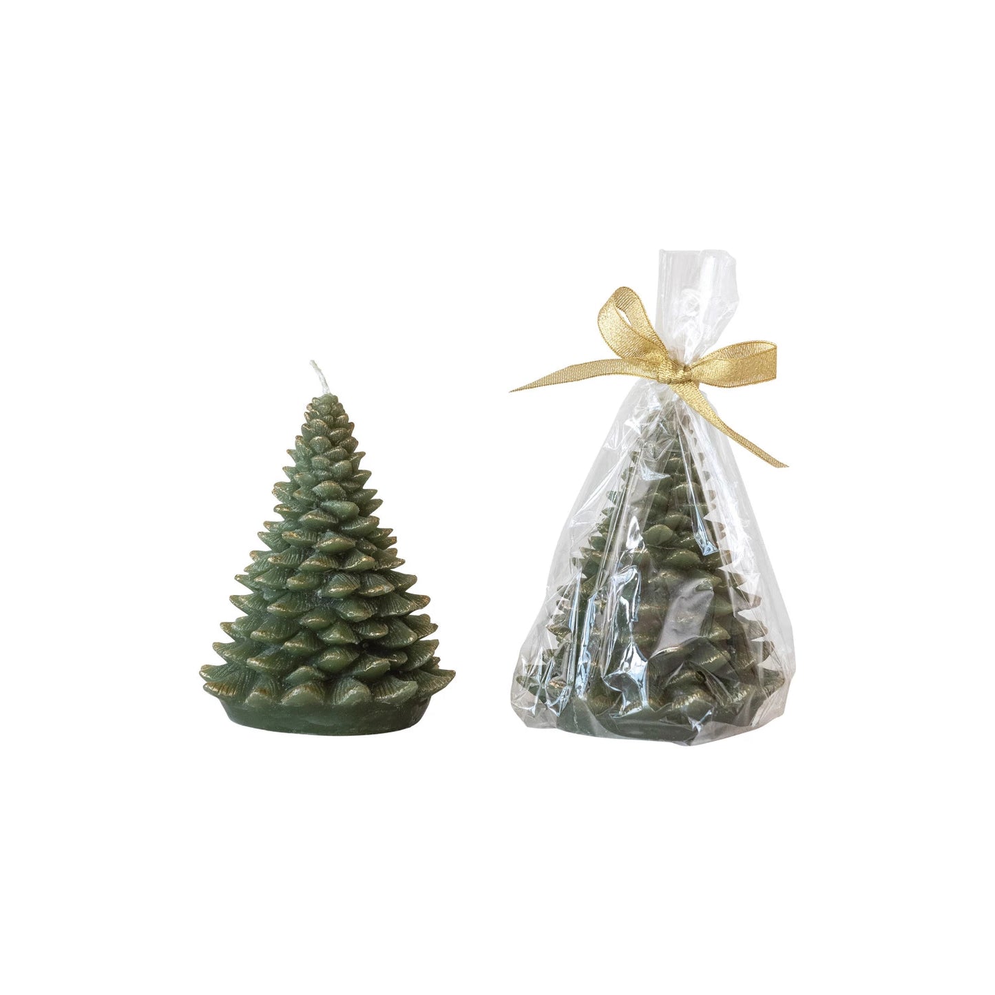 Unscented Tree Shaped Candle with Gold Tips