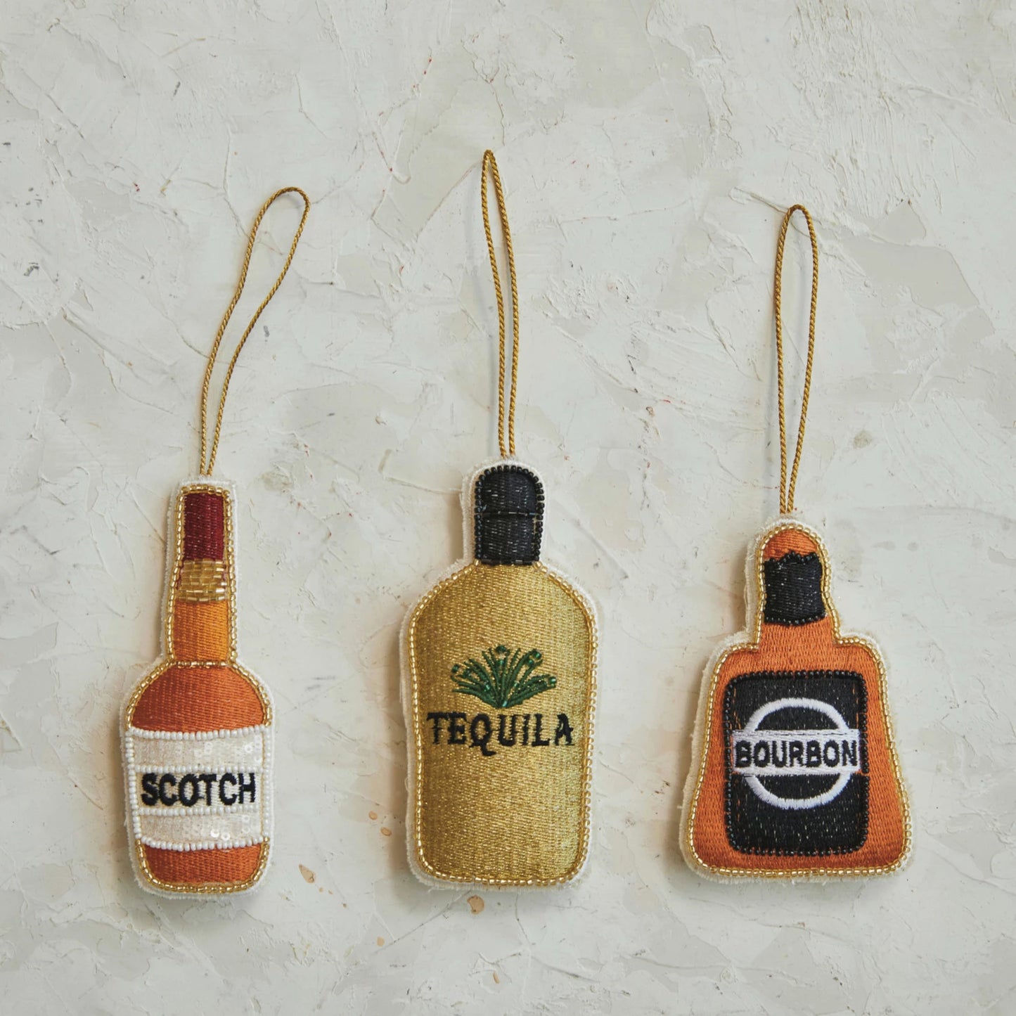 Fabric Bourbon Bottle Ornament