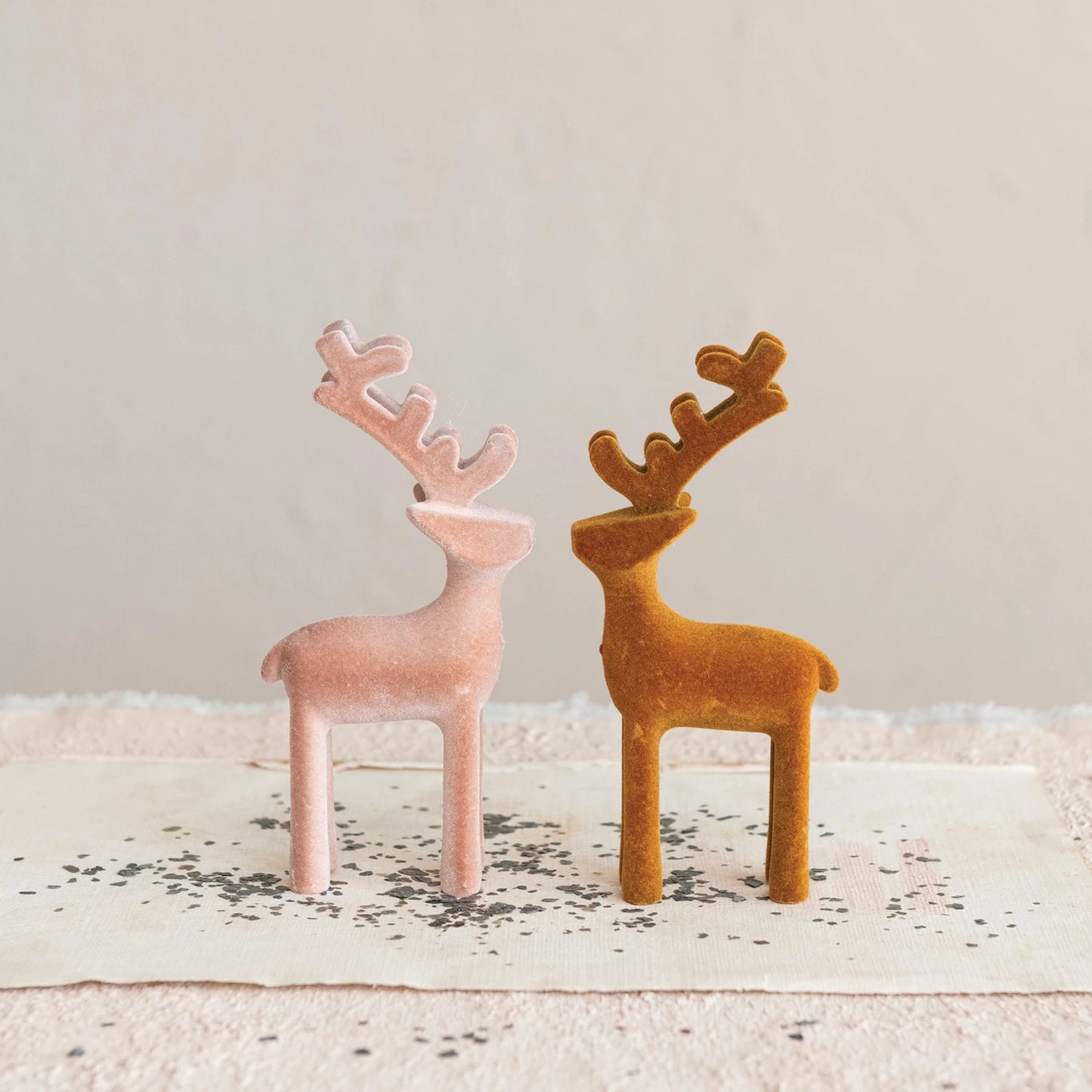 Flocked Plastic Reindeer