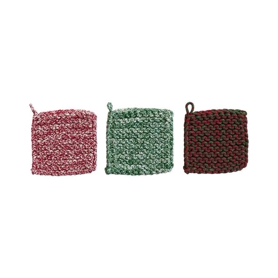 Cotton Crocheted Pot Holder | Melange Cotton