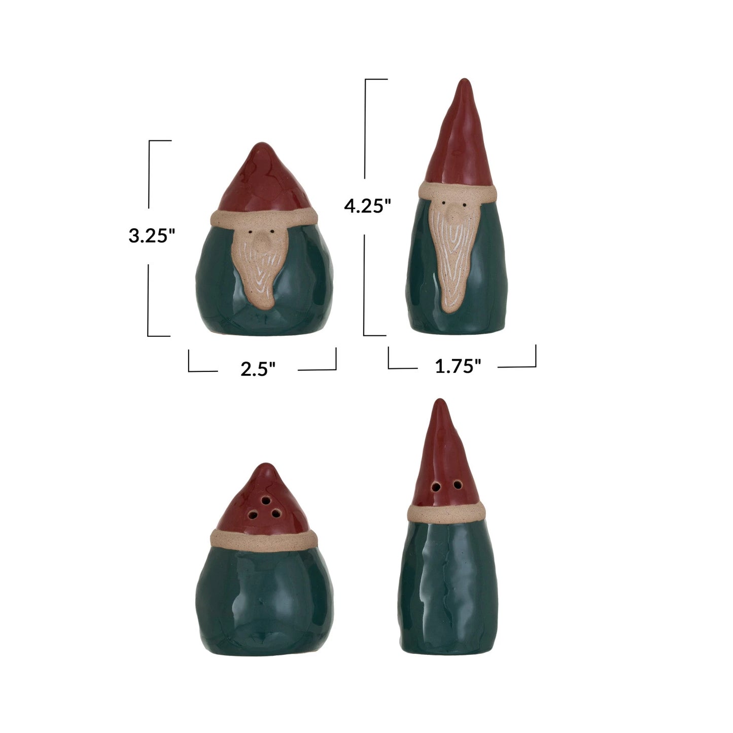 Stoneware Gnome Salt & Pepper Shakers | Set of 2