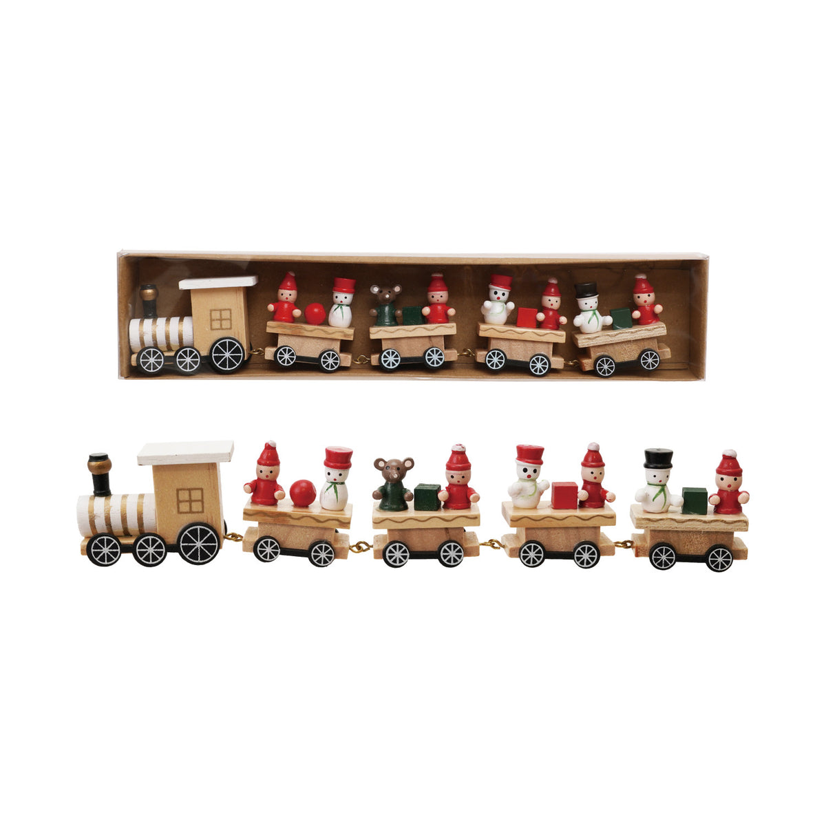 Wood Train with Holiday Passengers