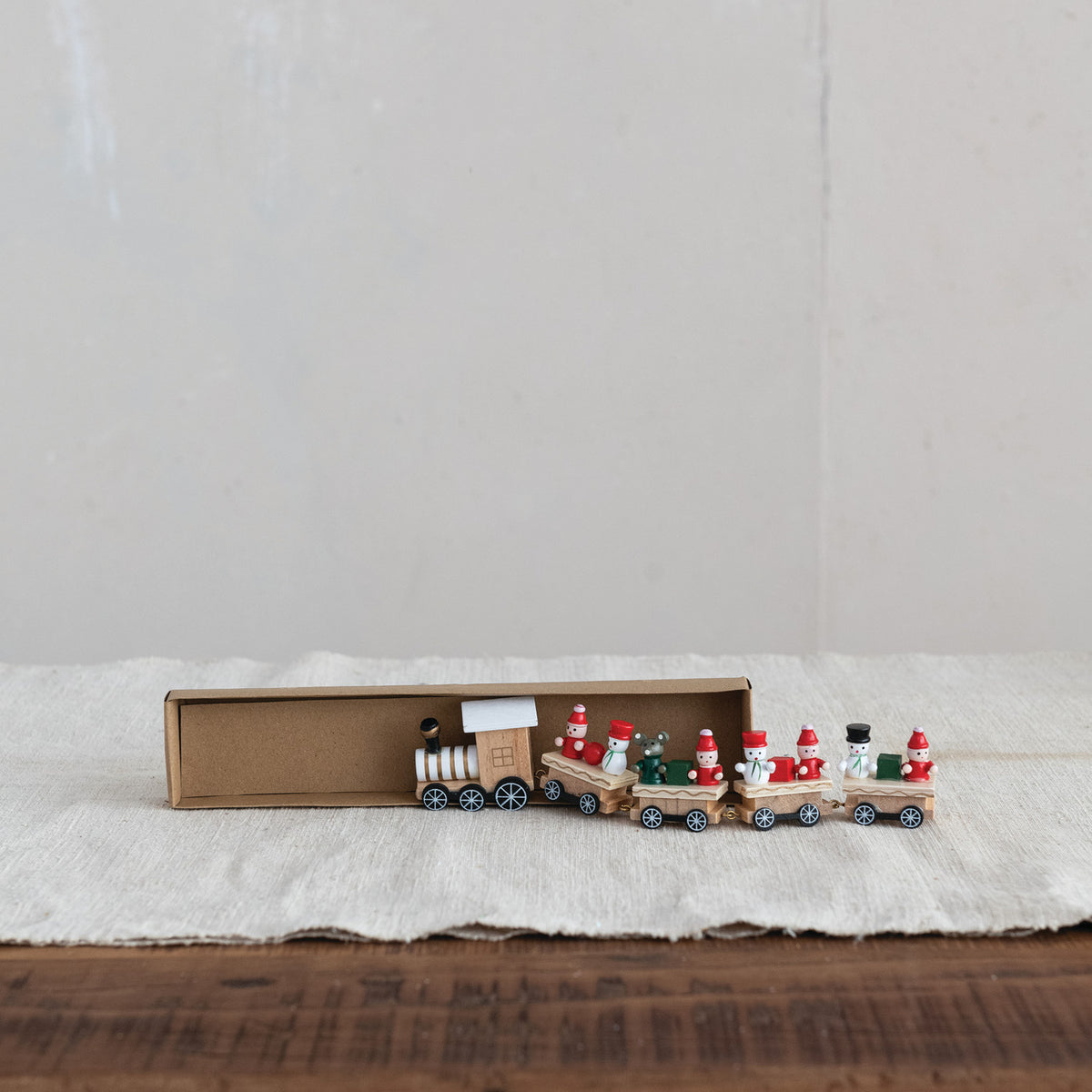 Wood Train with Holiday Passengers