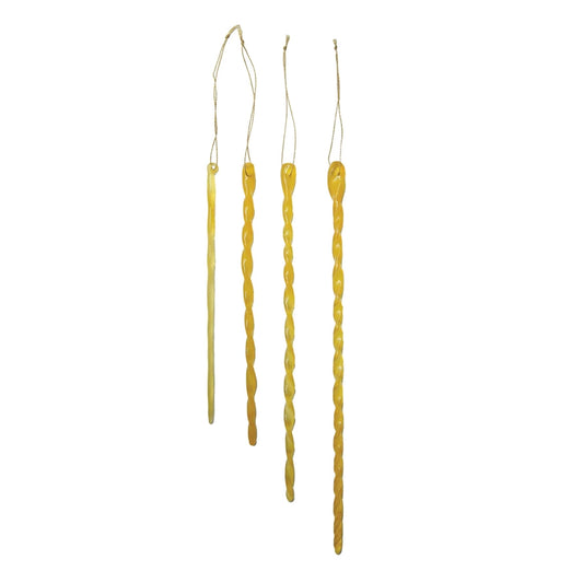Handmade Glass Icicle Ornaments |Yellow