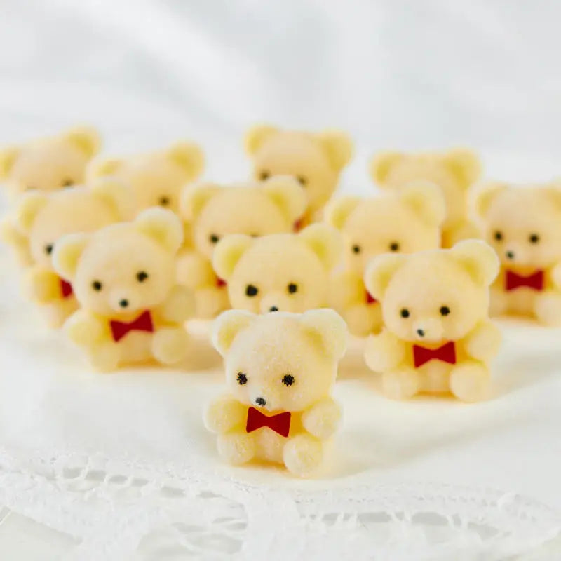 Miniature Yellow Flocked Teddy Bear