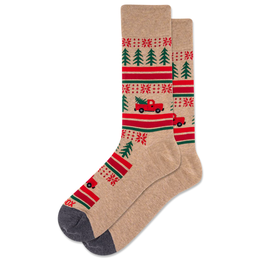 HOTSOX Men's Christmas Truck Socks