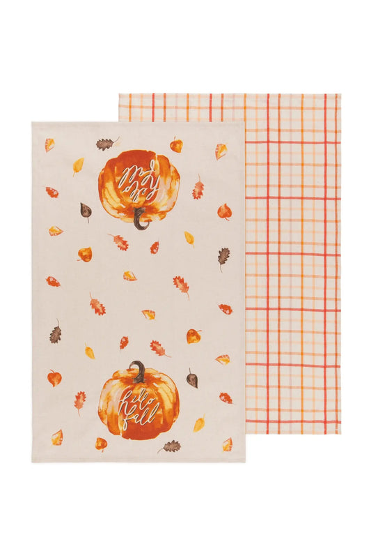 Hello Fall Coordinated Dishtowels | Set of 2