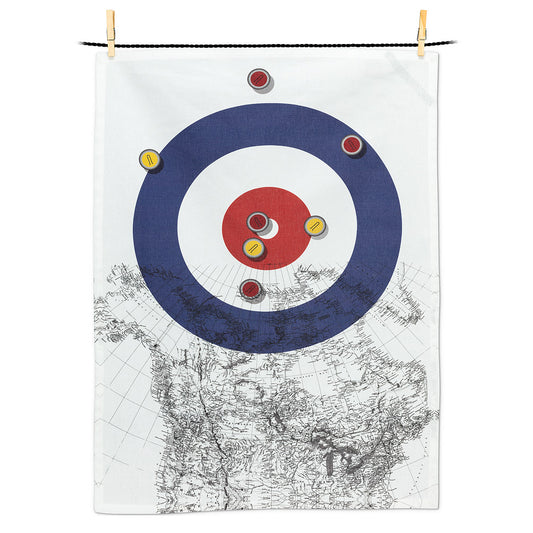 Curling with Canada Map Towel