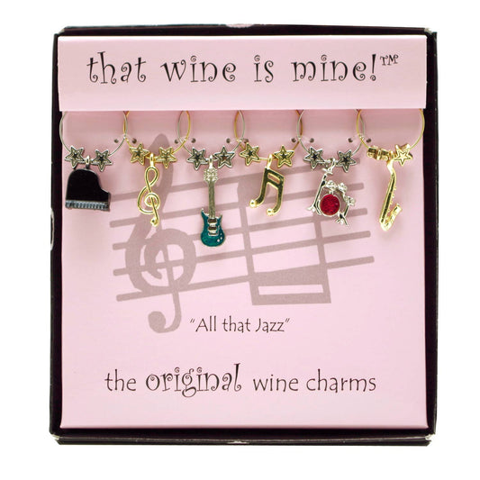 6-Piece All That Jazz Painted Wine Charms