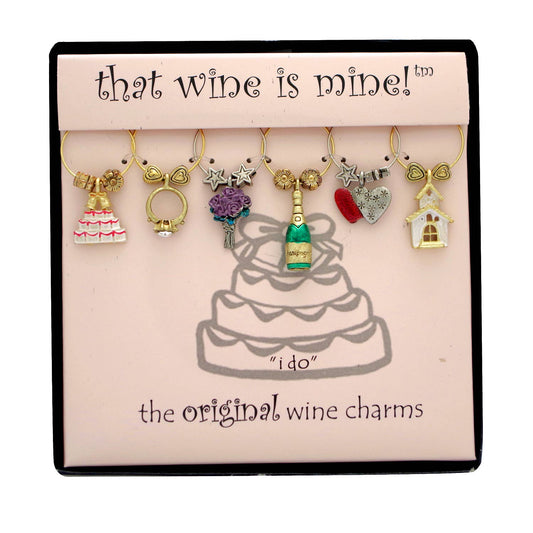 6-Piece I Do Painted Wine Charms