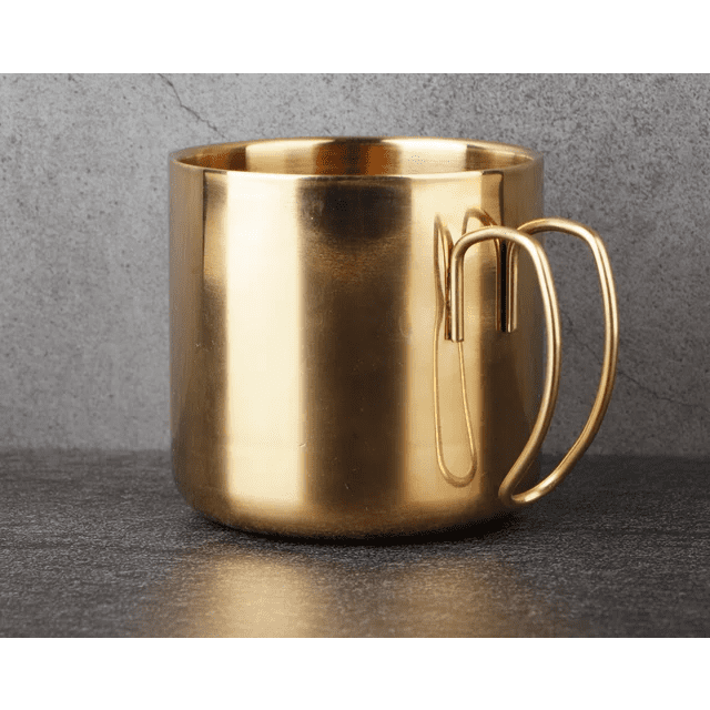 Stainless Steel Double Wall Coffee Mug - Gold