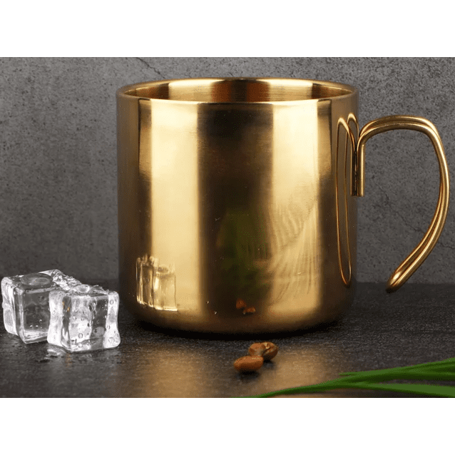 Stainless Steel Double Wall Coffee Mug - Gold