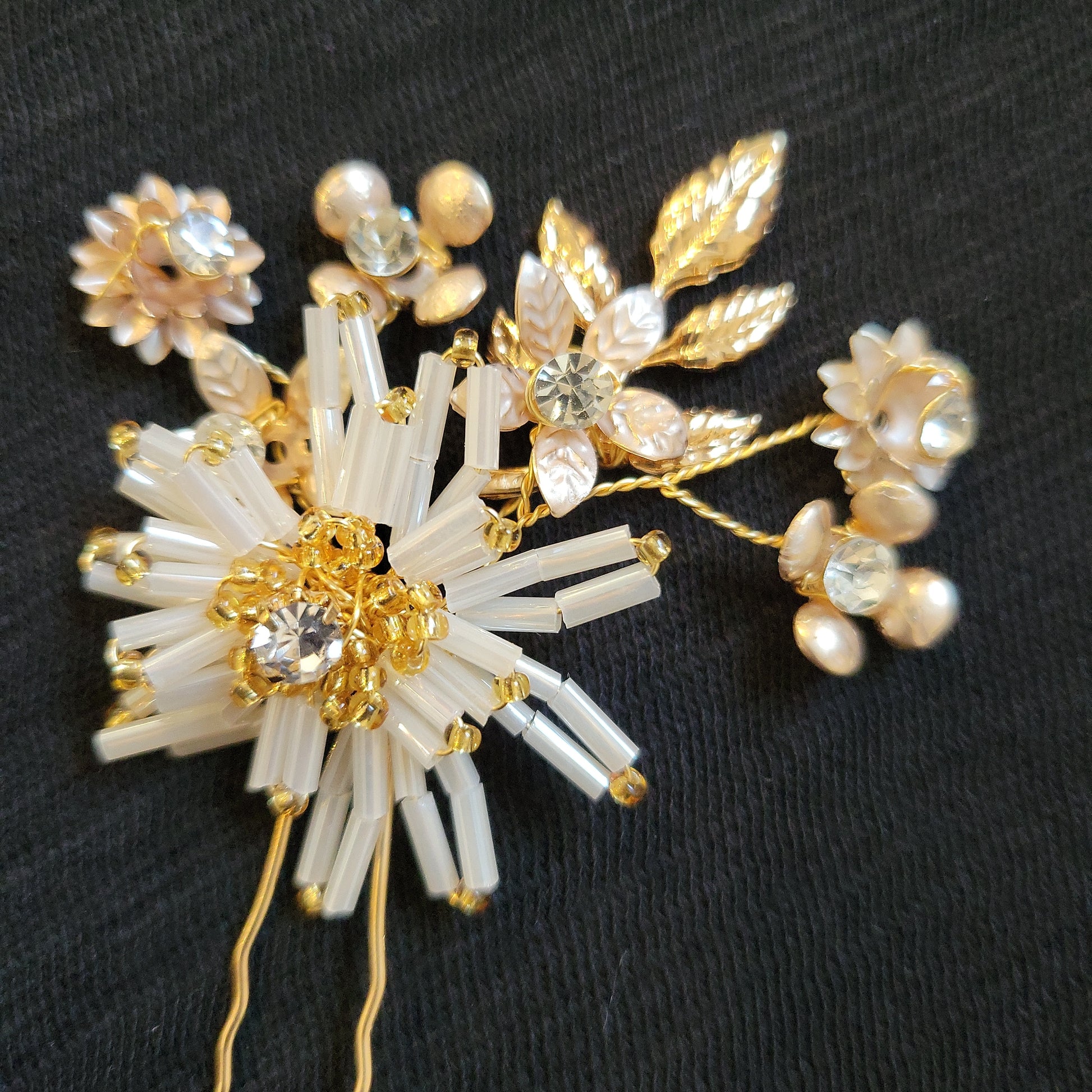 N wedding Single Big Flower Hair Clip S 08