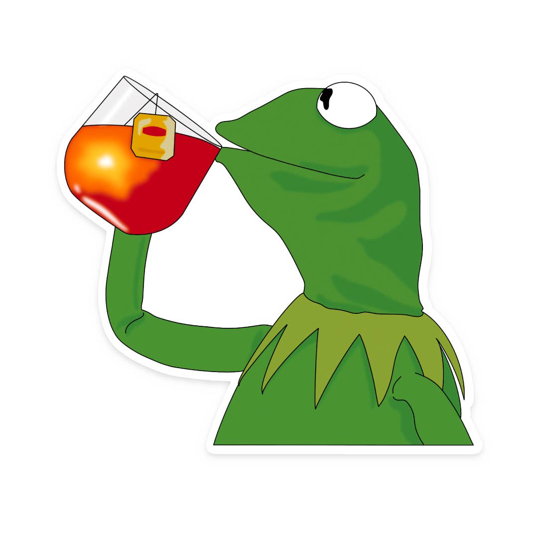 Kermit Sipping Tea Sticker