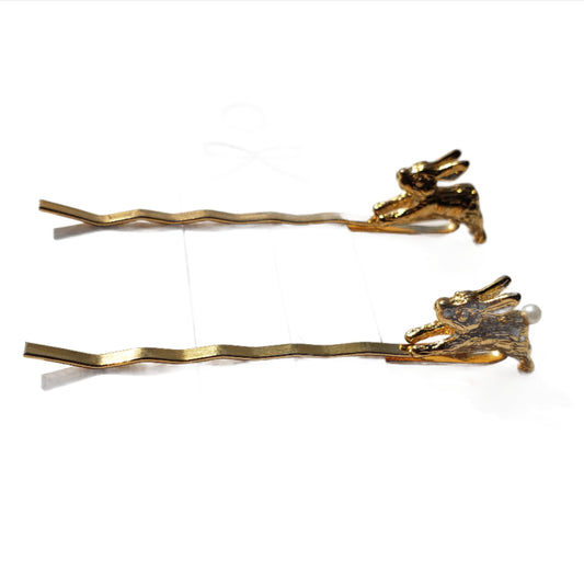 Set of Two Hair Pins - Rabbits