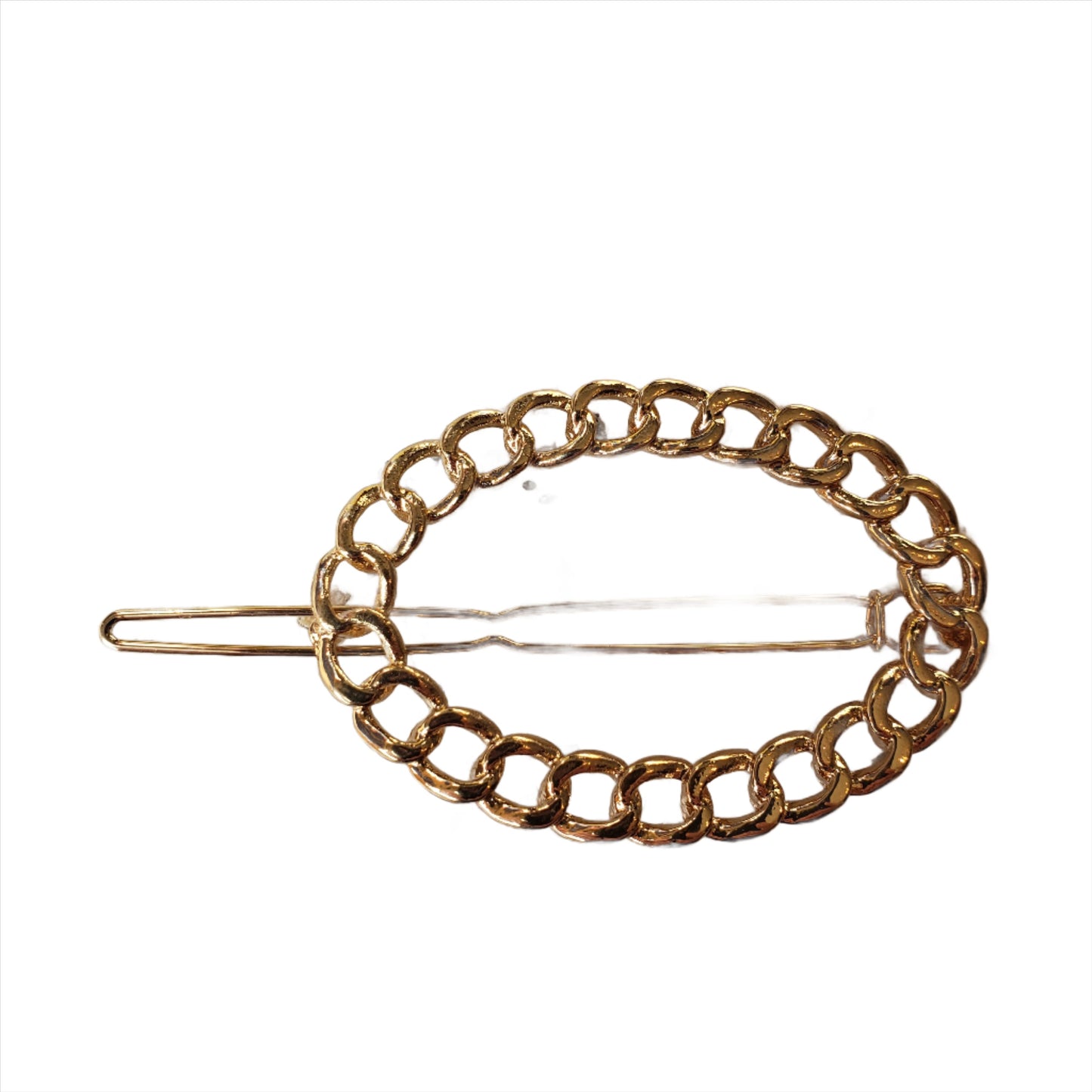 Hair Clip - Gold Oval Link