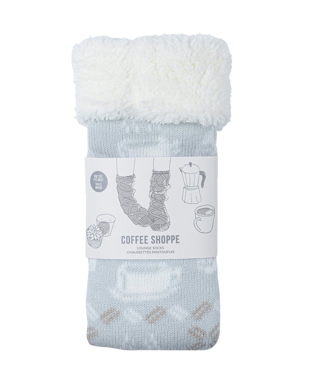 Coffee Cup Lounge Socks - Illusion Blue
