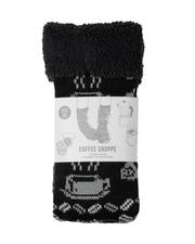 Coffee Cup Lounge Socks - Black