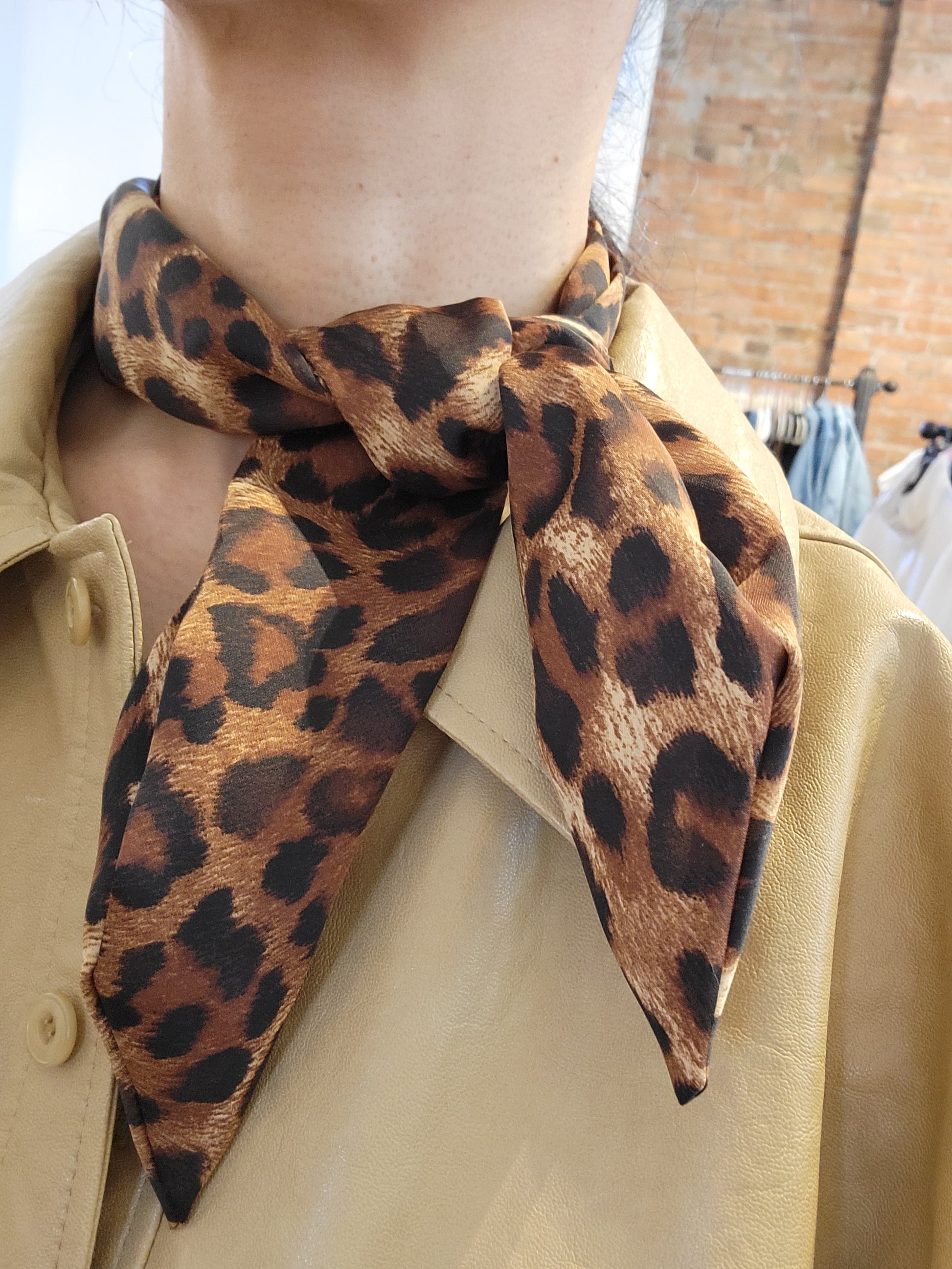 Leopard Scrunch Hair scarf set