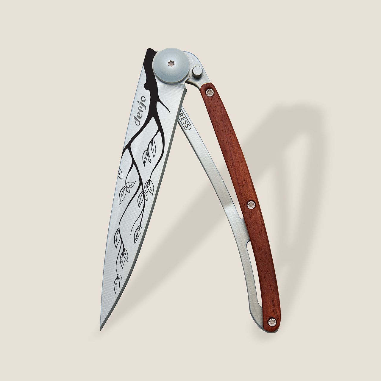 Deejo 37G Coral Wood / Tree Pocket Knife