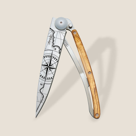 Deejo 37G Olive Wood / Terra Incognita Pocket Knife