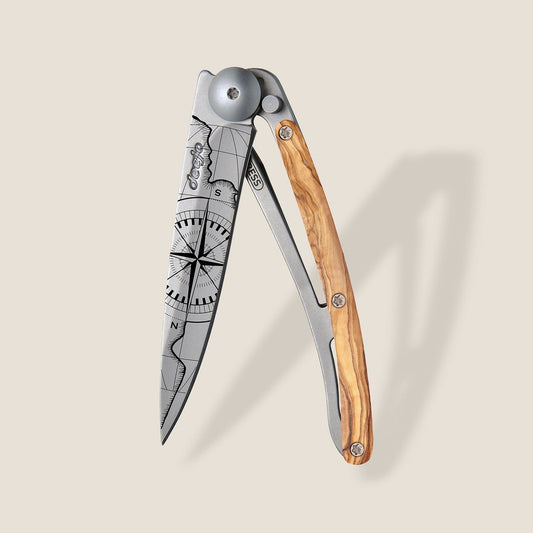 Deejo 27G Olive wood / Terra Incognita Pocket Knife