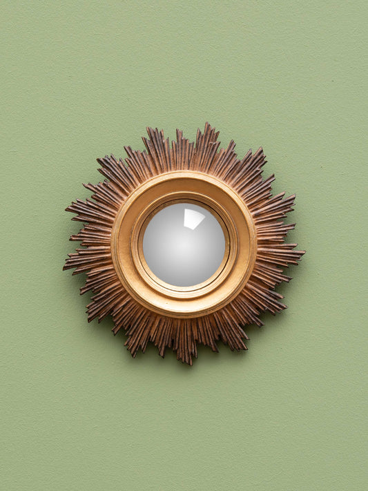 Small ex voto sun gold convex mirror