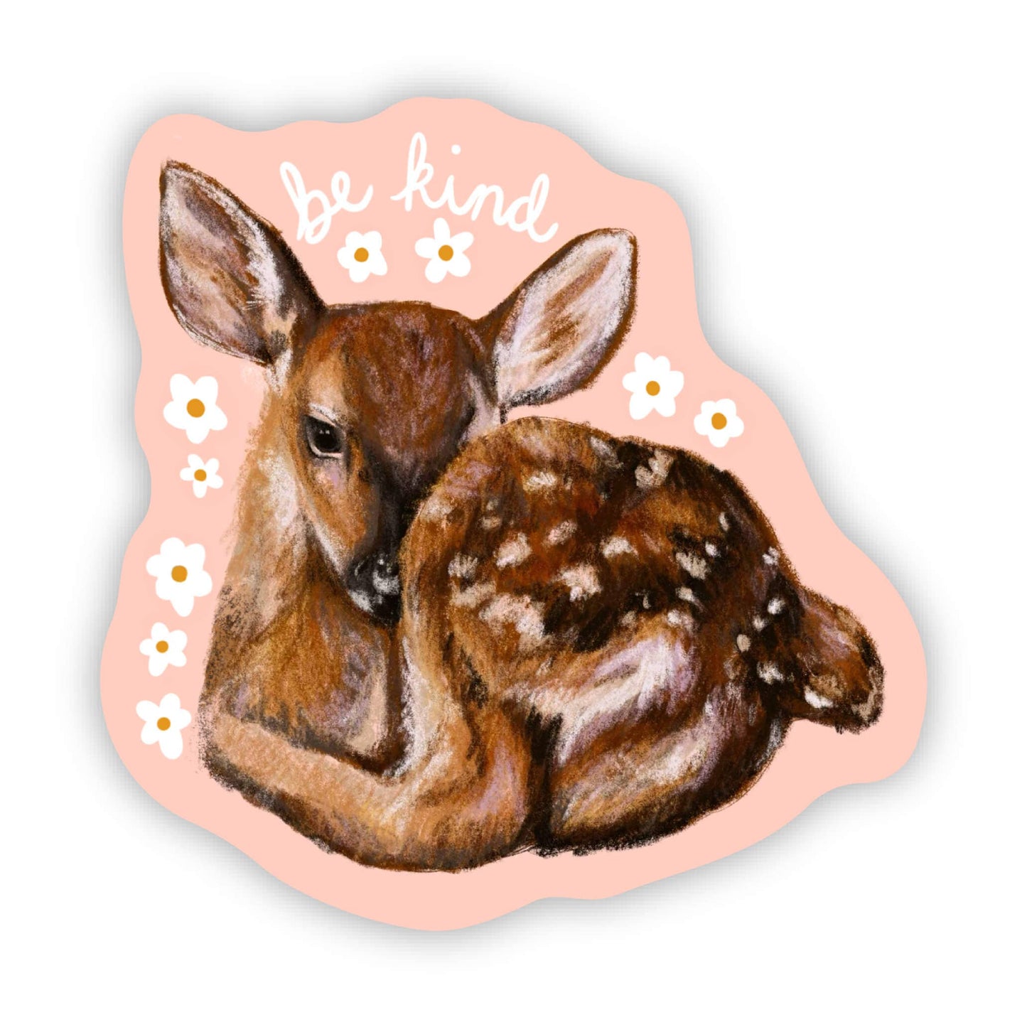 "Be kind" pink deer sticker