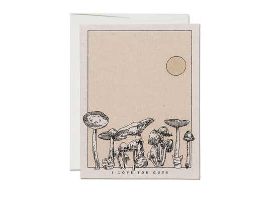 Mushroom Love friendship greeting card