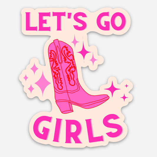 Let's Go Girls Pink Boot Sticker