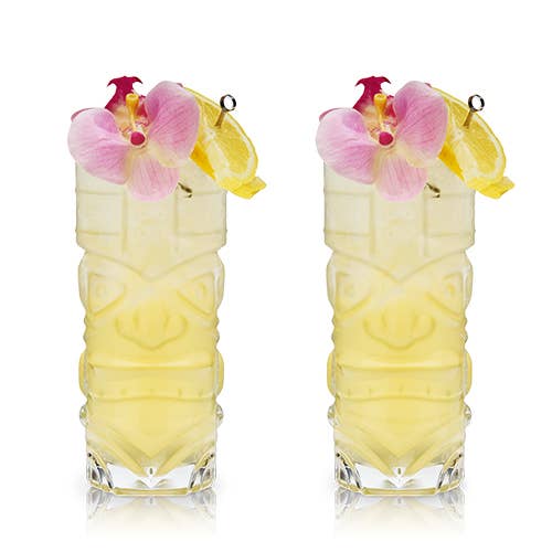 Crystal Tiki Glasses Set of 2