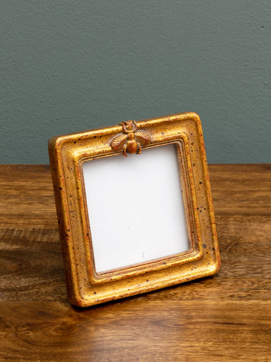 Small square photo frame golden bee 8x8