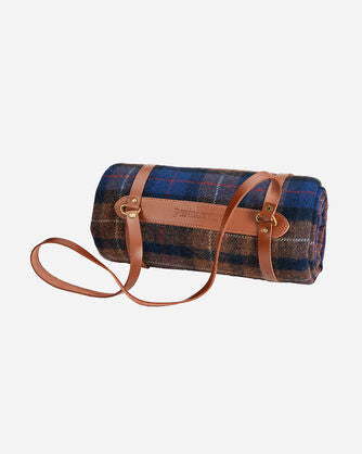 Motor-Robe with Leather Carrier - Shelter Bay Plaid