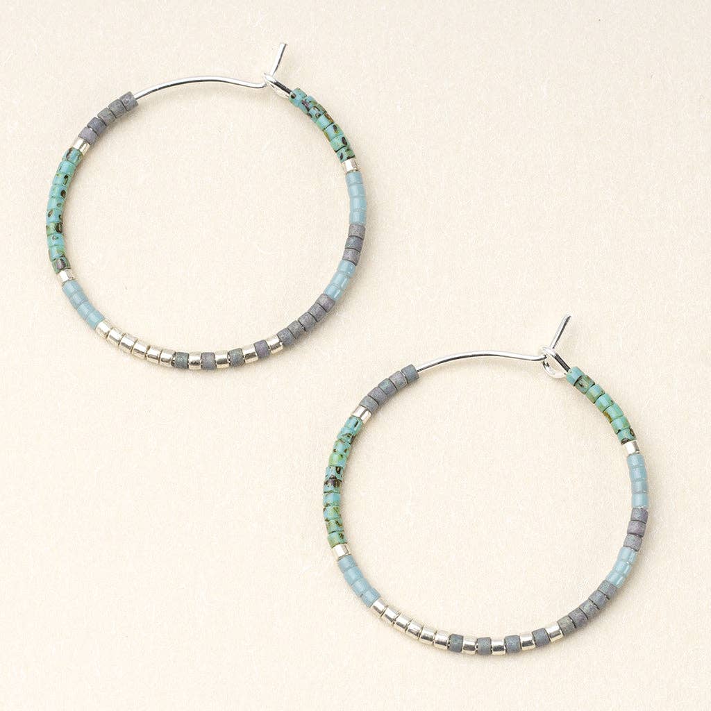 Chromacolor Miyuki Small Hoop | Turquoise Multi/Silver