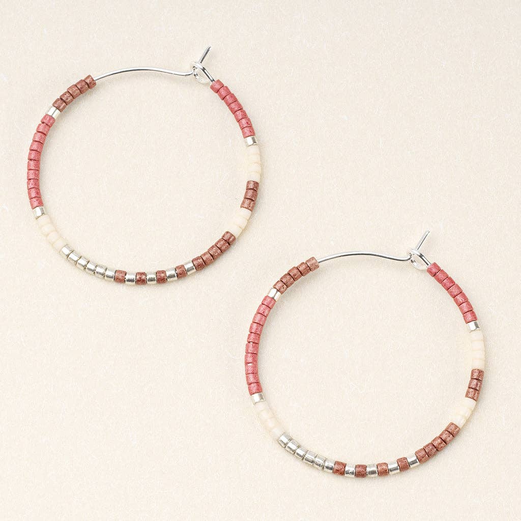 Chromacolor Miyuki Small Hoop | Blush Multi/Silver