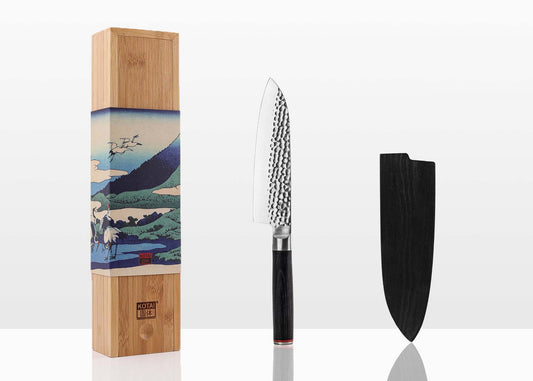 Santoku With Wooden Saya and Bamboo Box