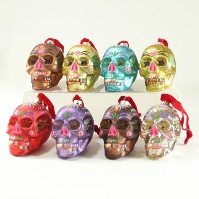 Dia De Los Muertos Skulls Ornament - Assorted