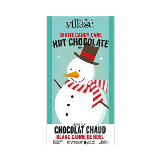 Mini Hot Chocolate- White Candy Cane Snowman
