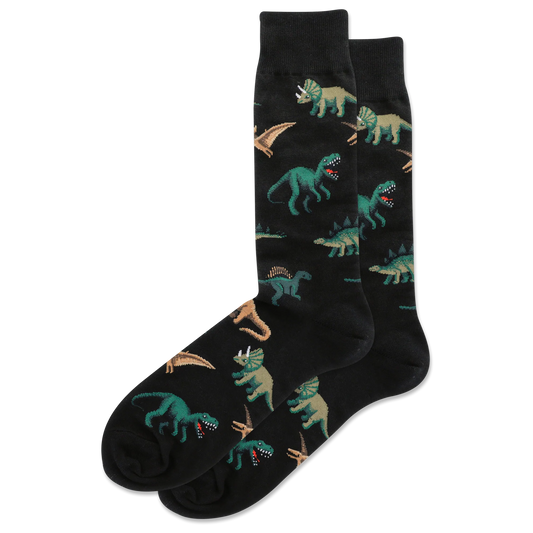 HOTSOX Men's Dinosaur Crew Socks