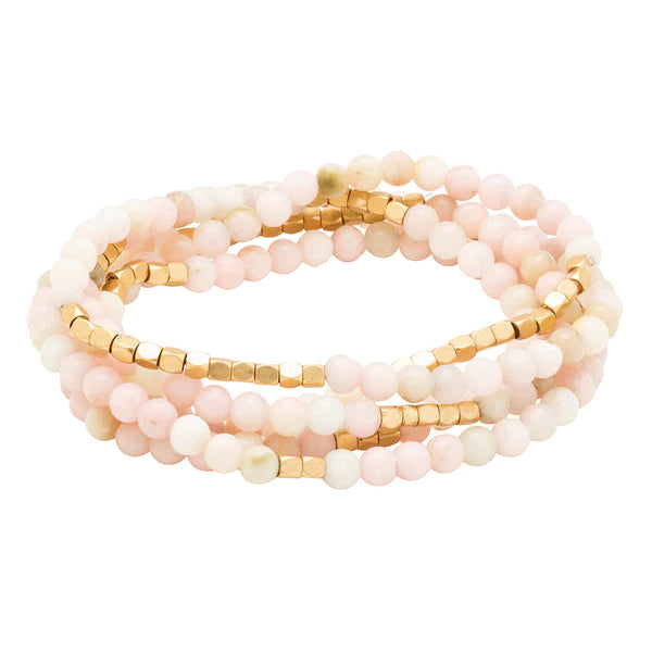 Stone Wrap Necklace & Bracelet - Pink Opal