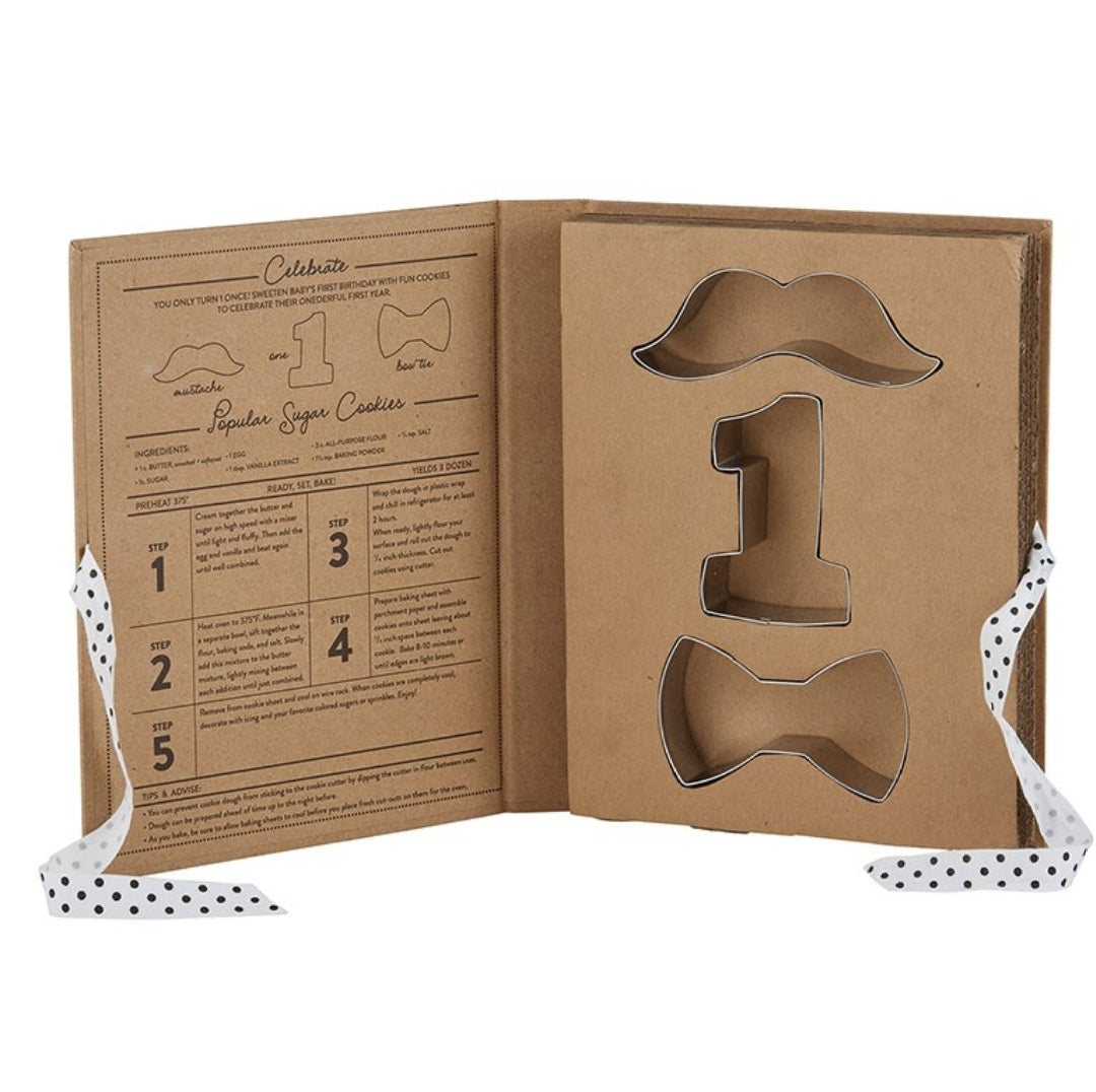 Cardboard Book Set - 1st Birthday Boy Cookie Cutters