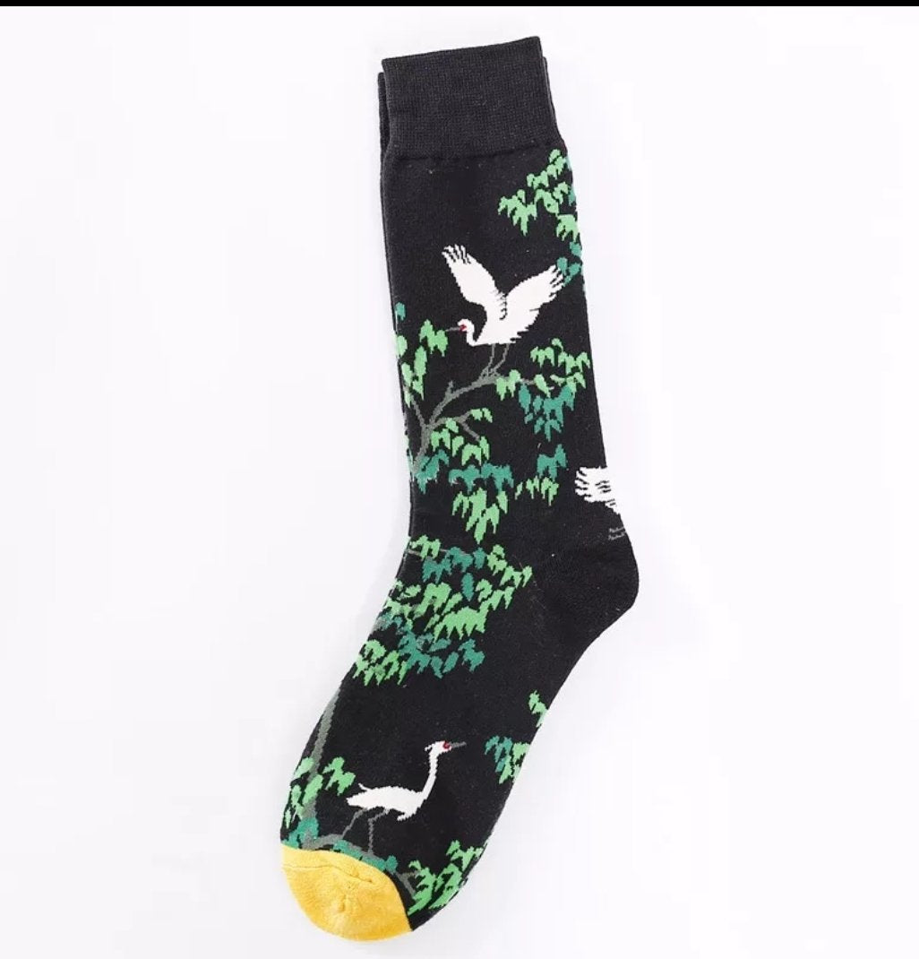 Bird and tree socks