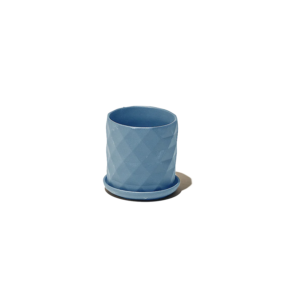 Small Virago Blue Grey Pot & Saucer